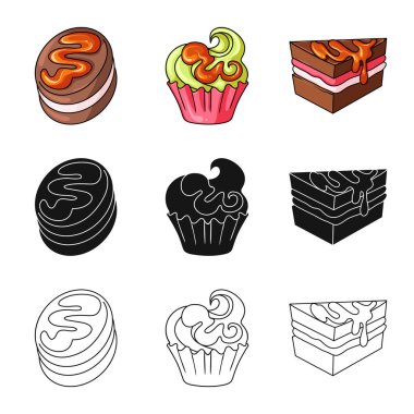 Şekerleme ve mutfak simge vektör Illustration. Şekerlemeler ve web için ürün hisse senedi simgesi.