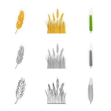 Tarım ve tarım logosu yalıtılmış nesne. Tarım ve bitki hisse senedi vektör çizim topluluğu.