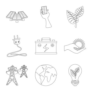 Yenilik ve teknoloji logo yalıtılmış nesne. Yenilik ve doğa vektör simgesini hissenin koleksiyonu.