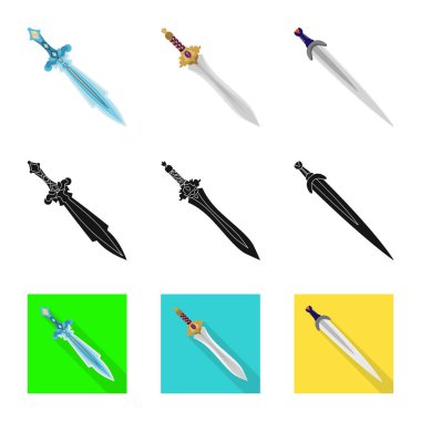 Oyun ve zırh simge vektör tasarımı. Oyun kümesi ve hisse senedi için bıçak vektör simgesi.