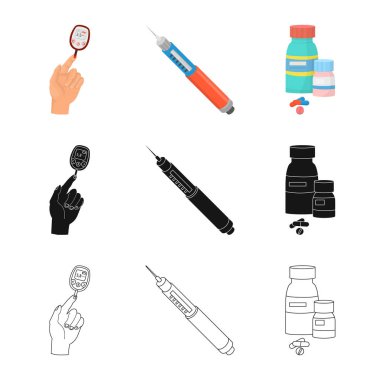 Diyet ve tedavi simge vektör Illustration. Diyet ve ilaç hisse senedi simgesi için web topluluğu.