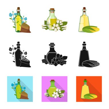 Sağlıklı ve sebze logosu yalıtılmış nesne. Sağlıklı kümesi ve hisse senedi için tarım vektör simgesi.