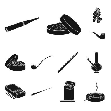 Anti ve alışkanlık logosu izole nesne. Web için anti ve tütün stok sembolü seti.