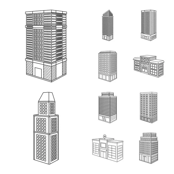 Diseño vectorial del logotipo del hogar y del apartamento. Conjunto de casa y símbolo de stock moderno para web . — Archivo Imágenes Vectoriales