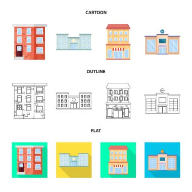 Belediye izole nesnesini ve Merkez kutsal kişilerin resmi. Web için belediye ve Emlak hisse senedi simgesi kümesi.