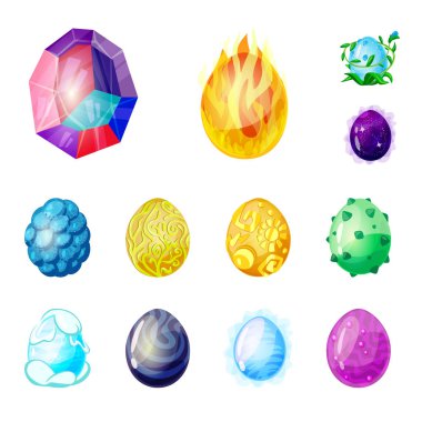 Dinozor ve sihirli işareti Vektör illüstrasyon. Dinozor ve fantezi stok vektör illüstrasyon koleksiyonu.