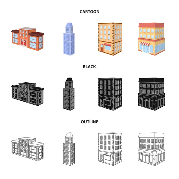 Ilustração vetorial do ícone de construção e construção. Coleção de construção e ilustração do vetor de estoque imobiliário . — Vetor de Stock