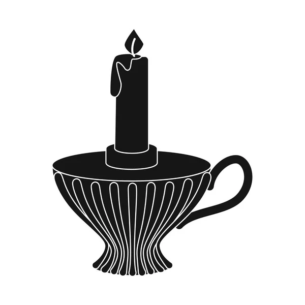 Vektor-Illustration von Kerze und Leuchter-Logo. Kerzenset und Retro-Aktiensymbol für Web. — Stockvektor