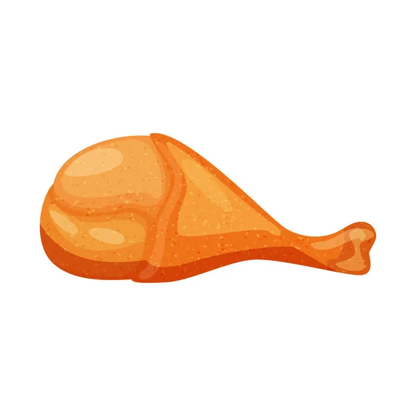 Objeto aislado de la pierna y el icono de pollo. Conjunto de icono de vector de pierna y piel para stock . — Vector de stock