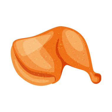 Bacak ve tavuk simgesiizole nesne. Bacak ve pişmiş stok vektör illüstrasyon koleksiyonu.