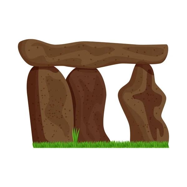 Diseño vectorial de piedra y símbolo monolito. Conjunto de ilustración vectorial de piedra y stock prehistórico . — Vector de stock