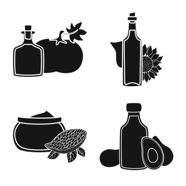 Petrol ve tarım simgesi yalıtılmış nesne. Petrol topluluğu ve hisse senedi için cam vektör simgesi.