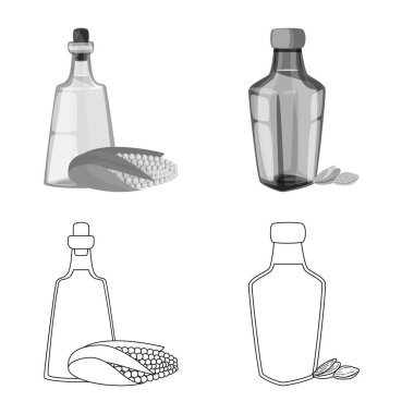 Sağlıklı ve sebze logo vektör Illustration. Tarım hisse senedi vektör çizim ve sağlıklı kümesi.