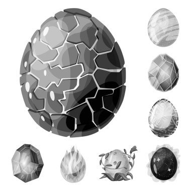 Canavar ve fantezi simgesi vektör tasarımı. Stok için canavar ve büyük vektör simgesi koleksiyonu.