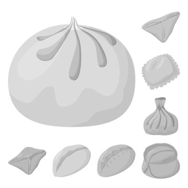 Köfte ve doldurulmuş simge vektör tasarımı. Köfte ve hisse senedi için çanak vektör simge kümesi.