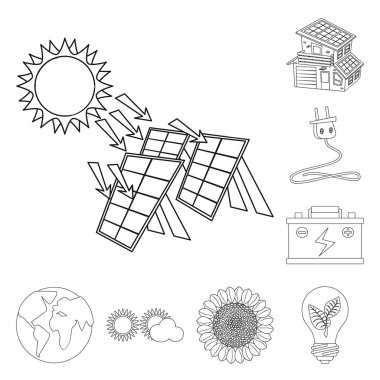 Yenilik ve teknoloji sembol yalıtılmış nesne. Yenilik ve doğa vektör simgesini hissenin koleksiyonu.