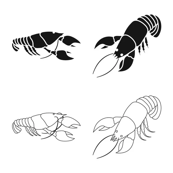 Векторні ілюстрації апетиту та логотипу океану. Набір символів закуски та делікатесів для Інтернету . — стоковий вектор