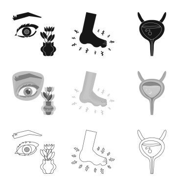Diyet ve tedavi simge vektör Illustration. Diyet ve ilaç hisse senedi vektör çizim topluluğu.