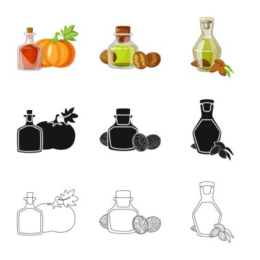 Sağlıklı ve sebze logo vektör tasarımı. Sağlıklı kümesi ve hisse senedi için tarım vektör simgesi.