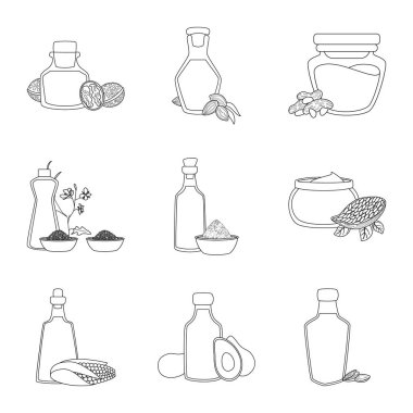 Sağlıklı ve sebze işareti vektör tasarımı. Stok için sağlıklı ve organik vektör simgesinin toplanması.