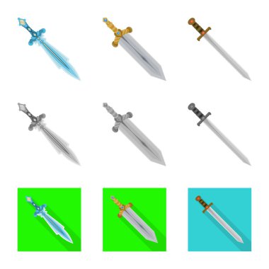 Oyun ve zırh logo vektör Illustration. Bıçak vektör simge stok ve oyun topluluğu.