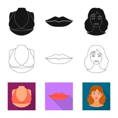 Gövde tasarımı vektör ve işareti bölüm. Vücut ve anatomi hisse senedi vektör çizim seti.