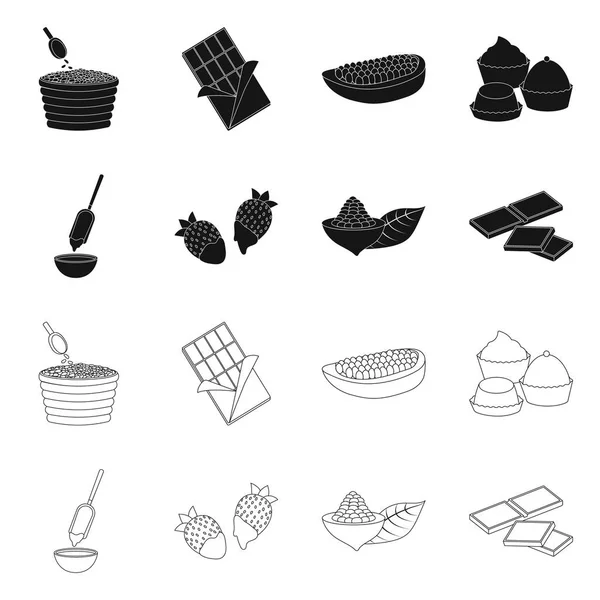 Vektorillustration av god mat och smaskiga ikonen. Uppsättning av mat och brun vektor ikon för lager. — Stock vektor
