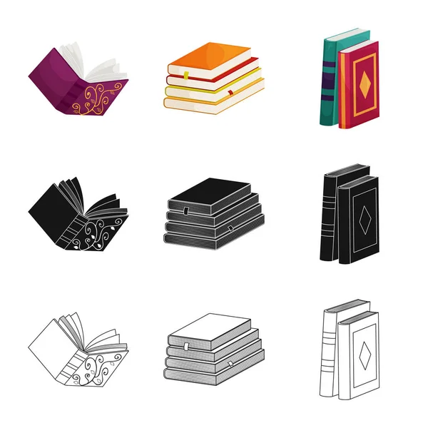 Векторный дизайн обучения и символ обложки. Набор обучающих и книжных магазинов символ для веб-сайтов . — стоковый вектор