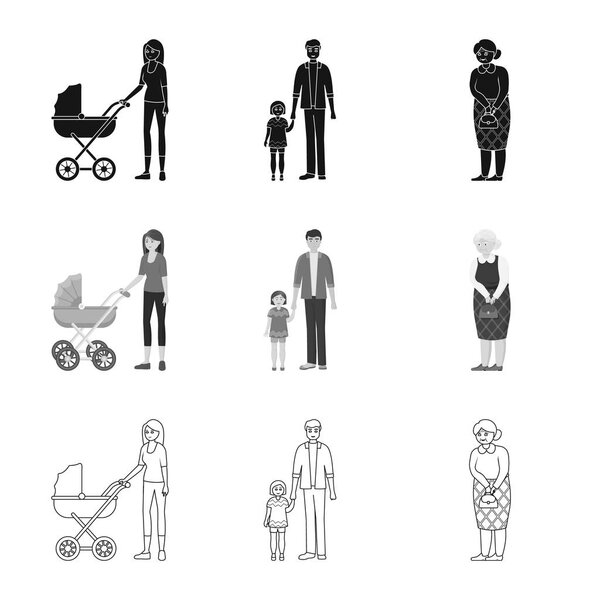 Изолированный объект характера и логотип аватара. Набор символов и значок вектора портрета для склада
.