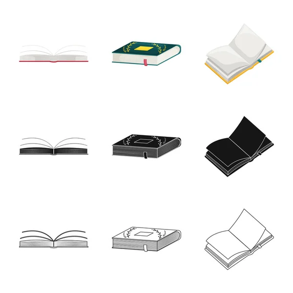 Απομονωμένο αντικείμενο κατάρτισης και την κάλυψη λογότυπο. Σύνολο κατάρτισης και εικονογράφηση διάνυσμα απόθεμα βιβλιοπωλείο. — Διανυσματικό Αρχείο