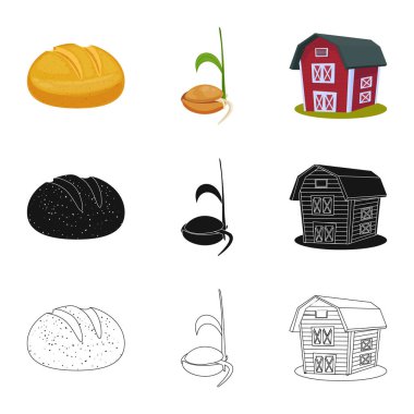 Tarım ve tarım simge vektör tasarımı. Web için Tarım ve bitki hisse senedi simgesi kümesi.