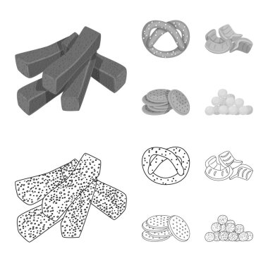 Oktoberfest ve bar sembolü yalıtılmış nesne. Oktoberfest ve hisse senedi için pişirme vektör simgesi ayarla.