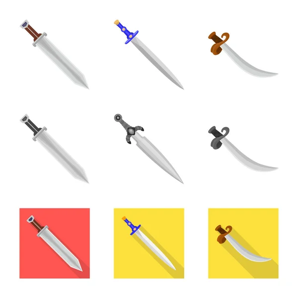 Vector illustration of game  and armor  icon. Set of game  and blade  stock vector illustration. — Stock Vector