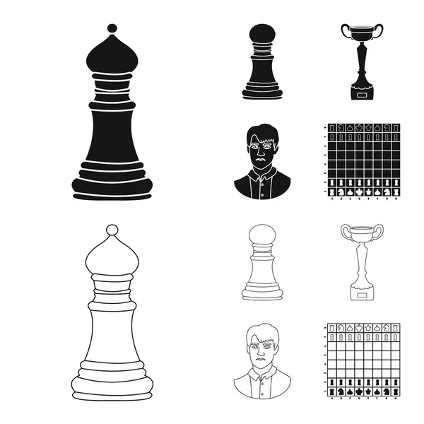 Vector illustration of checkmate and thin symbol. Collection of checkmate and target stock vector illustration. — Stock Vector