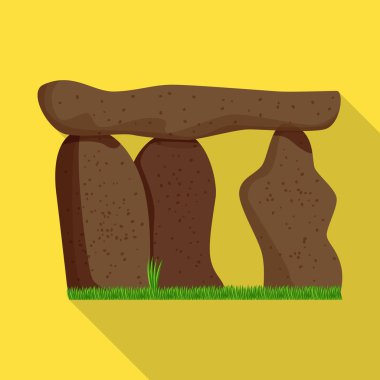 Taş ve monolit işareti vektör tasarımı. Taş ve tarih öncesi stok vektör illüstrasyon koleksiyonu.