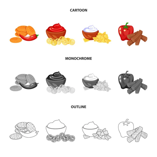 Ilustración vectorial del sabor y el icono seasonin. Conjunto de sabor y símbolo de stock orgánico para web . — Vector de stock