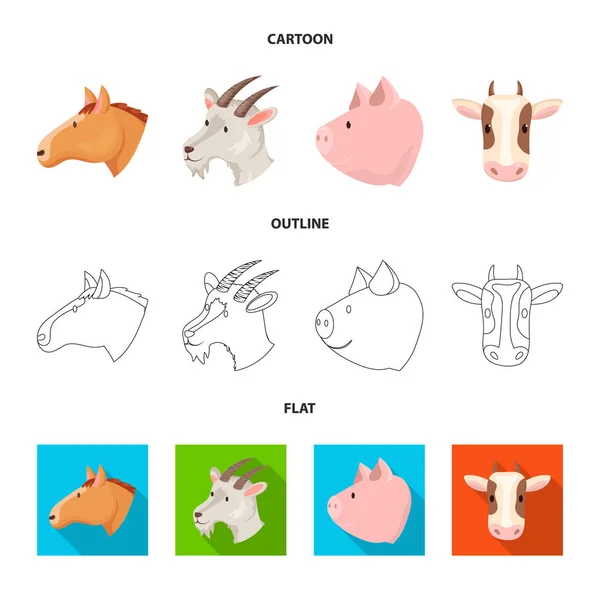 Diseño vectorial de la agricultura y símbolo de cría. Conjunto de agricultura e ilustración de vector de stock orgánico . — Vector de stock