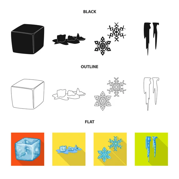 Diseño vectorial de textura y logo congelado. Conjunto de textura e ilustración de vector de stock transparente . — Vector de stock