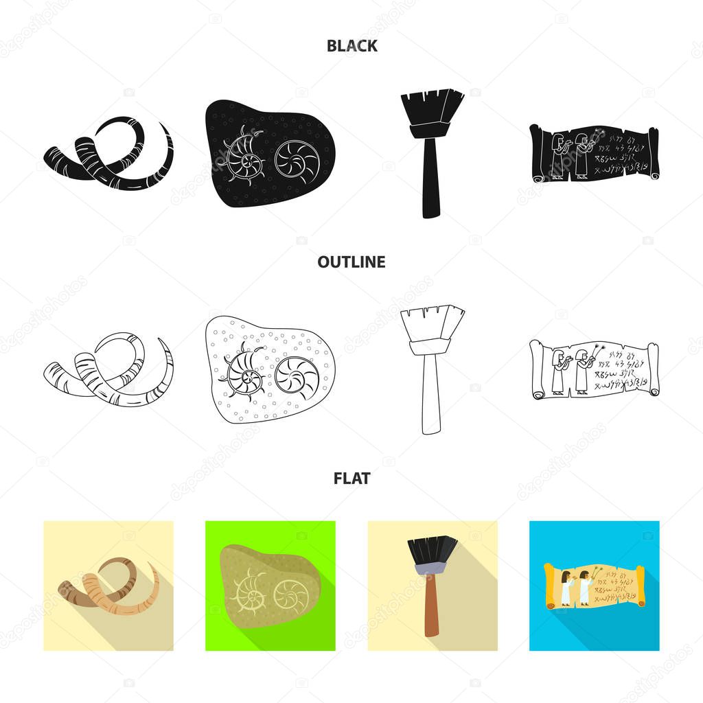 Isolated object of story and items sign. Collection of story and attributes  stock symbol for web.