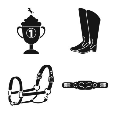 Spor ve rekabet işareti vektör Illustration. Spor ve hisse senedi için binicilik vektör ikon koleksiyonu.