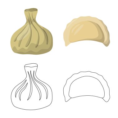 Ürünler ve pişirme logo vektör tasarımı. Ürünler ve meze hisse senedi vektör çizim.