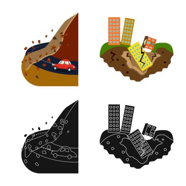 Hava ve sıkıntı simge vektör Illustration. Hava ve gürültüyle çarpmak hisse senedi vektör çizim koleksiyonu.
