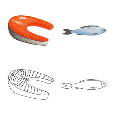 Taze ve restoran simge vektör Illustration. Taze ve deniz hisse senedi simgesi için web topluluğu.