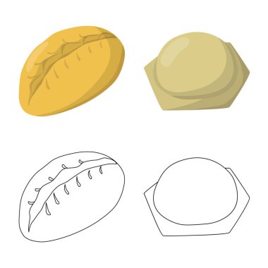 Ürünler ve pişirme logo vektör tasarımı. Ürünler ve meze hisse senedi vektör çizim koleksiyonu.