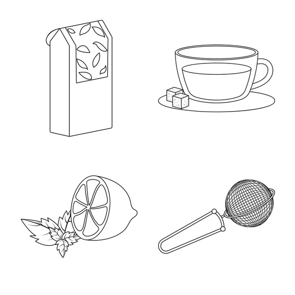 Vektorová ilustrace jídla a přirozeného označení. Výběr symbolu pro jídlo a černou zásobu pro web. — Stockový vektor