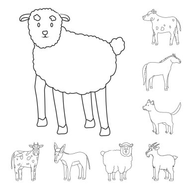 Ev yapımı ve kırsal işareti Vektör illüstrasyon. Web için ev yapımı ve tarım stok sembolü koleksiyonu.