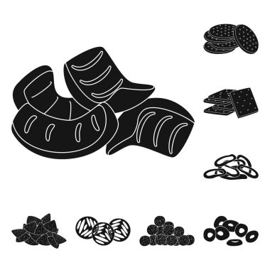 Parti ve pişirme simgesinin vektör illüstrasyonu. Parti ve gevrek stok vektör illüstrasyon koleksiyonu.