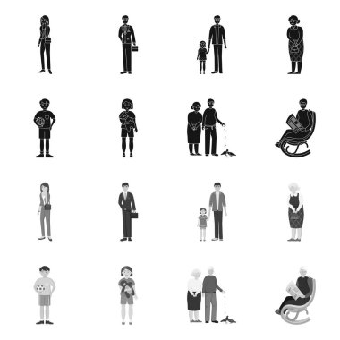 Karakter ve avatar logo vektör Illustration. Karakter ve portre hisse senedi simgesi için web topluluğu.