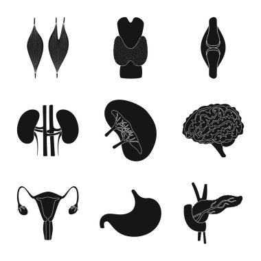 Araştırma ve laboratuvar logosu vektör tasarımı. Araştırma ve organ stok vektör illüstrasyon seti.