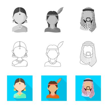 Kopyacı ve yerleşik simge vektör Illustration. Kopyacı ve kültür vektör simgesini hissenin koleksiyonu.